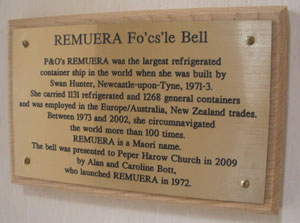 Brass Plaque Remuera Bell